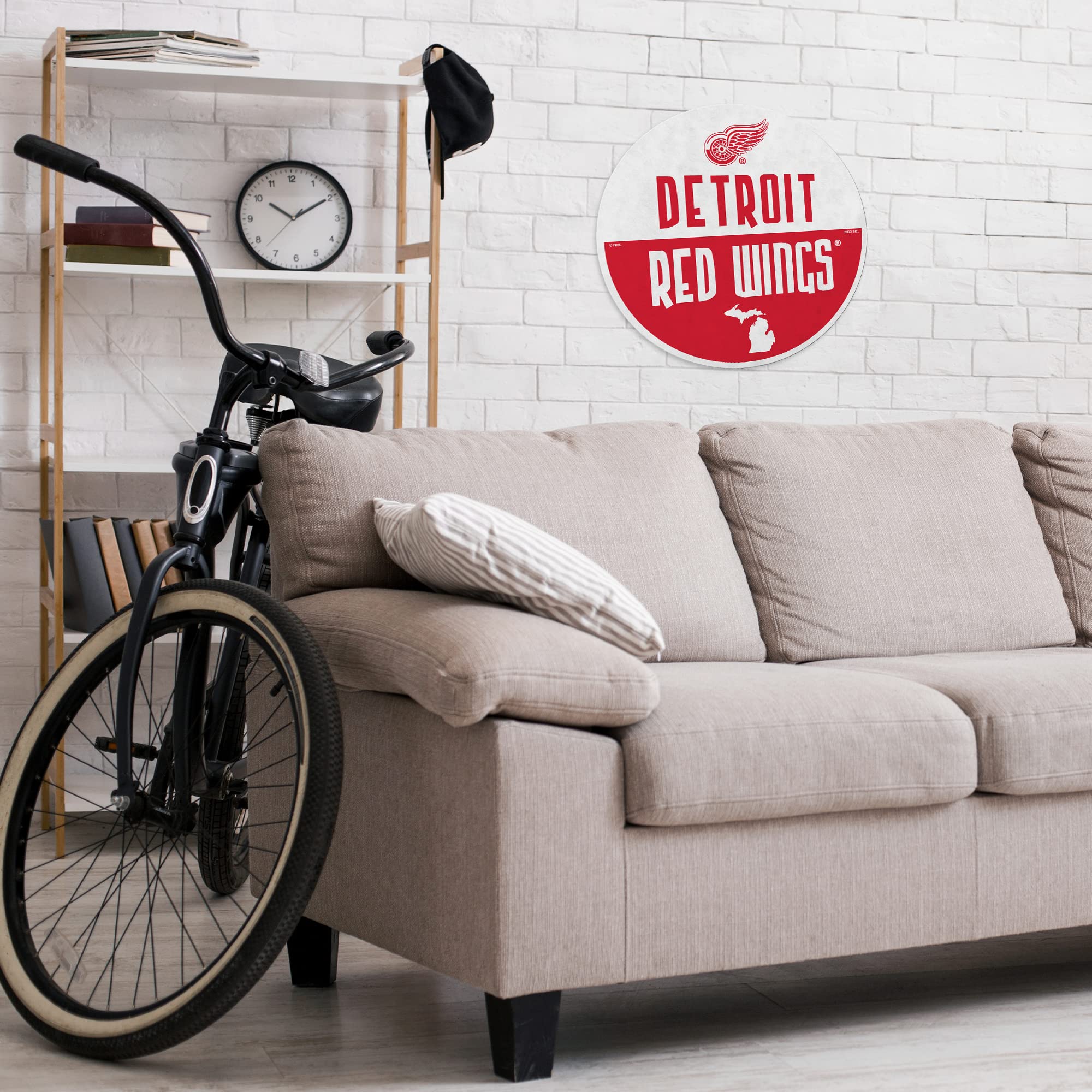 Rico Industries Nhl Detroit Red Wings Classic Shape Cut Pennant - Home And Living Room D  Cor - Soft Felt Ez To Hang