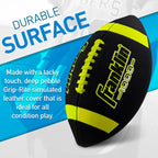 Franklin Sports Inflated Football - Junior Size, Extra Grip-Rite Youth 1 Footballs Synthetic Leather Perfect For Kids - Black/Op