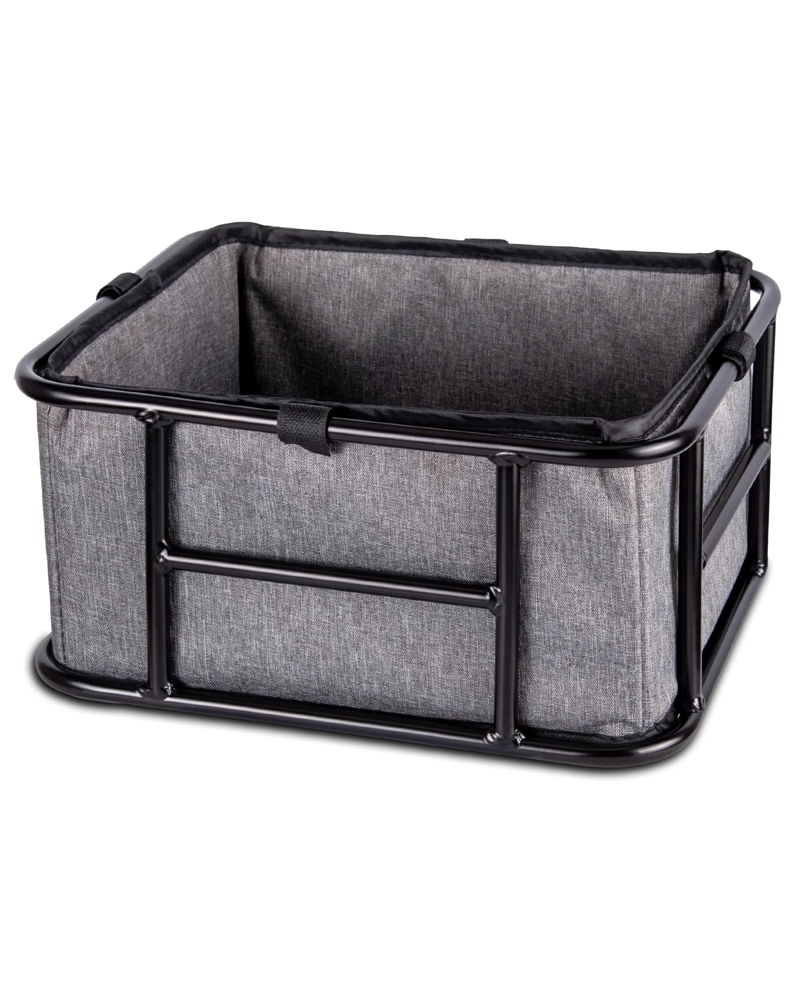 RoakyRoasy Small Bike Rear Basket for Adults 4 Lbs Lightweight with Net and Liner, Steel Frame Bicycle Cargo Carrier 12L Storage