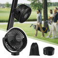 Magnetic Golf Cart Fan Rechargeable, 12000mAH Battery Operated Portable Fan with 3 Speeds, LED Lantern, Magnetic Base, Compatibl