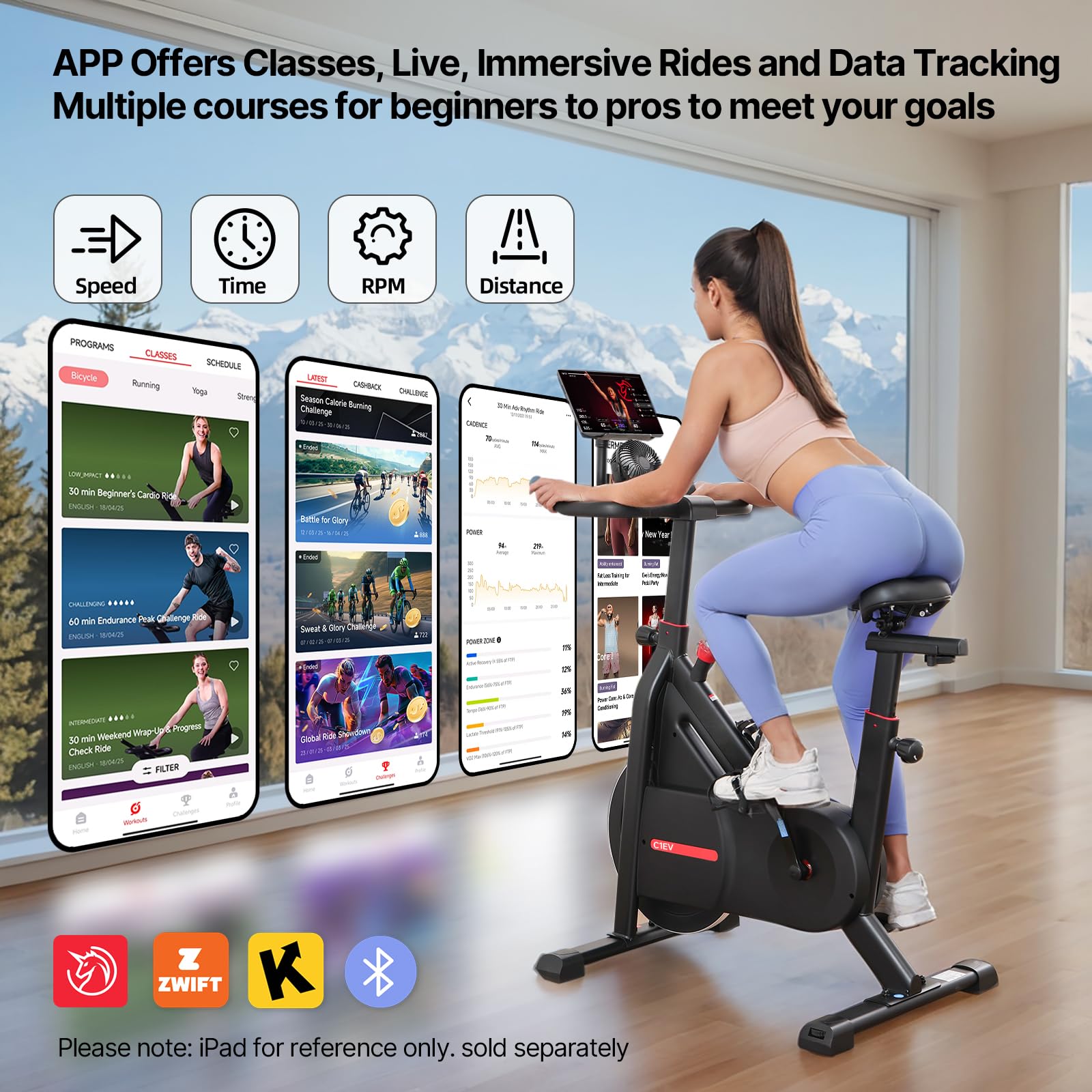 YESOUL Self-Powered Exercise Bike for Home Gym, Magnetic Resistance Indoor Cycling Bike with Cooling Fan, LED Light Feedback, Ap