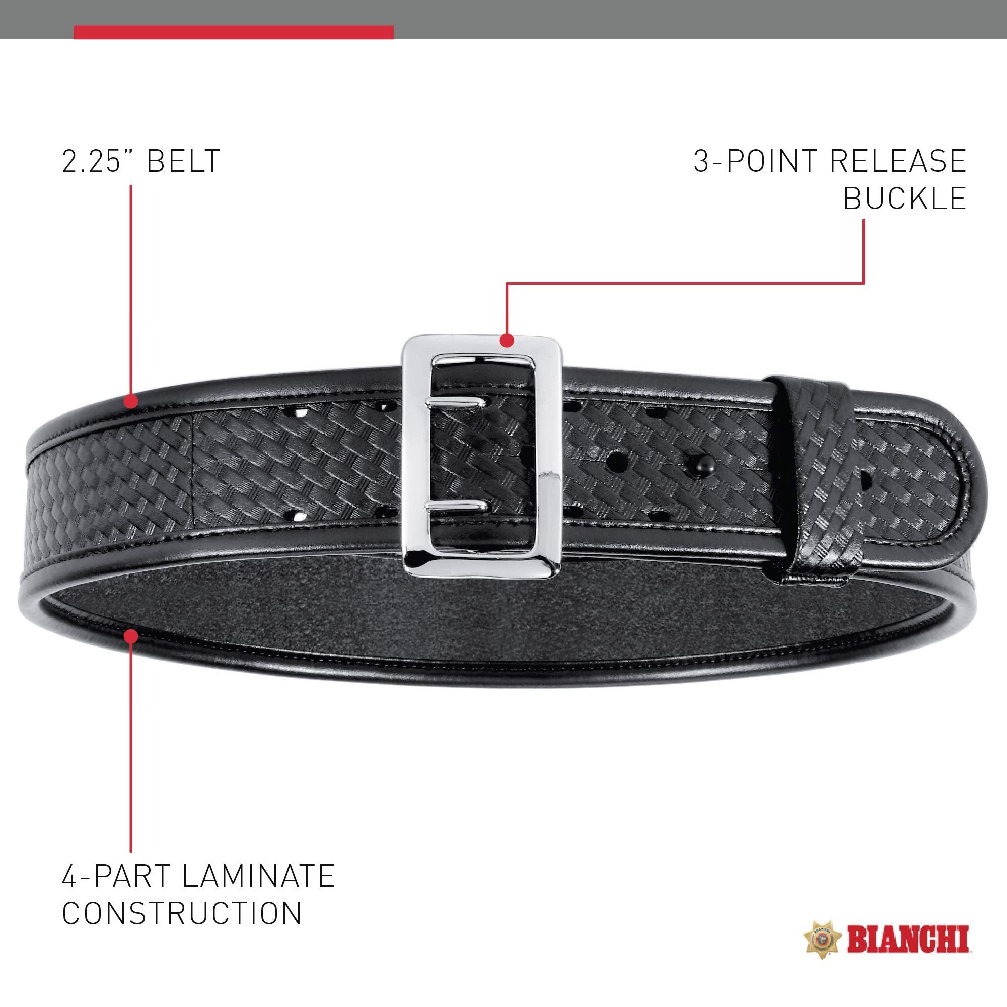 Bianchi 7960 Sam Browne Duty Belt - 2.25'', 32 - Basketweave - Chrome Snap (1016970)