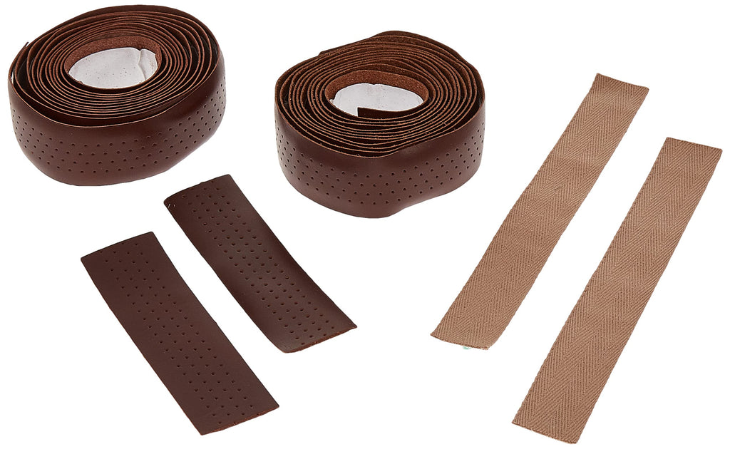 Brooks Saddles Leather Bicycle Bar Tape With Plugs (Antique Brown)