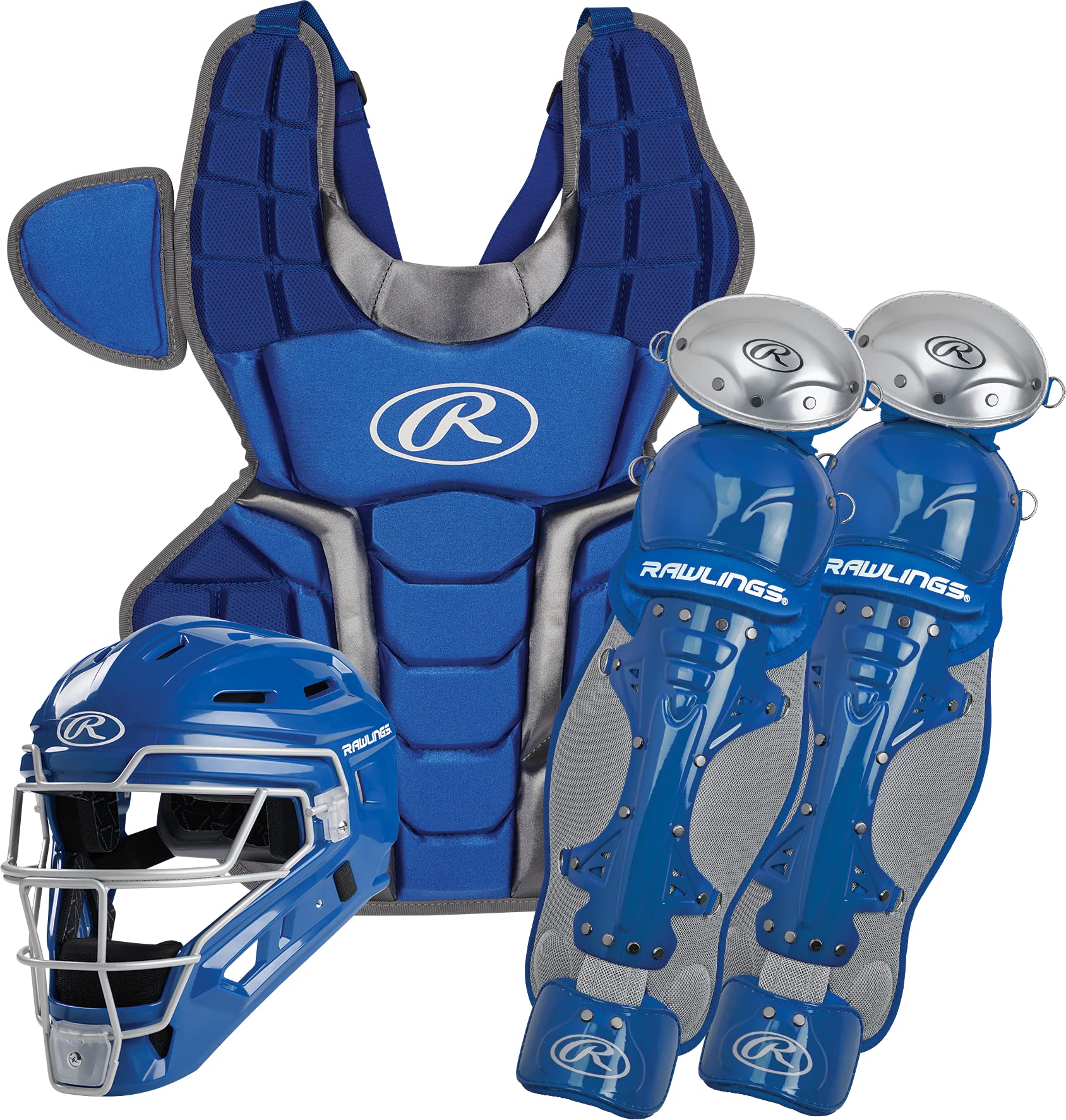 Rawlings | RENEGADE 2.0 Catcher's Set | Baseball | NOCSAE Certified | Youth Ages 12 and Under | Royal/Silver
