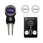 Team Golf Nfl Baltimore Ravens Divot Tool Pack With 3 Golf Ball Markers Divot Tool With 3 Golf Ball Markers Pack, Markers Are Re