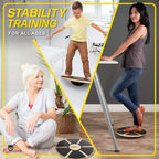 Urbnfit Balance Board Trainer - Wooden Wobble Balancing Board For Core Stability, Strength Training & Flexibility - Wobble Board