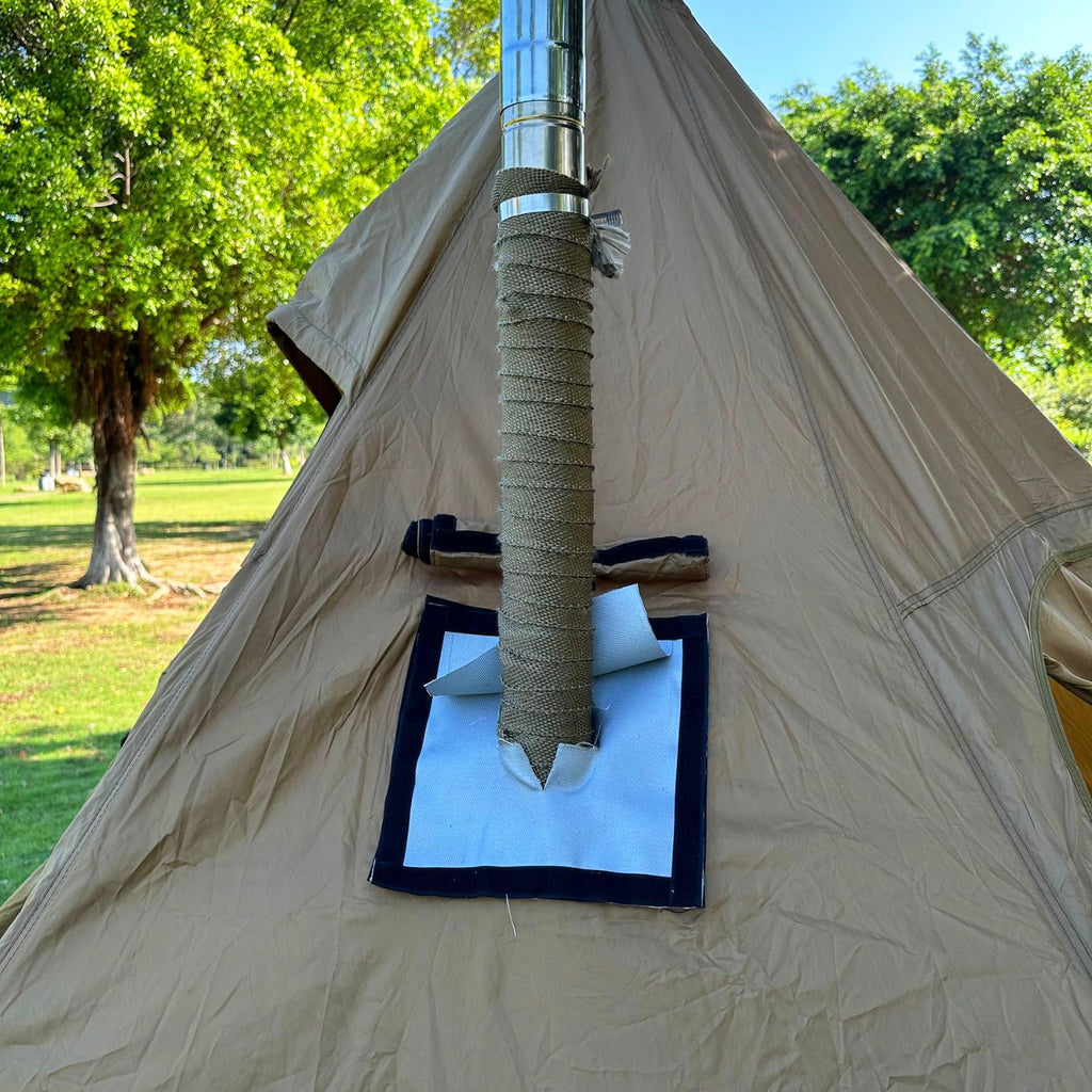 Taisoca Diy Stove Jack With Rain Flap,Double Layer Stove Jack 7.9 * 9Inch/20 * 23Cm,Fireproof Stove Jack For Protecting Hot Tent