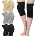 Eurzom 3 Pairs Dance Knee Pads Women Protective Non-Slip Knee Pads for Yoga Cheerleading Pole Floor Dance Volleyball(M,Black, Sk