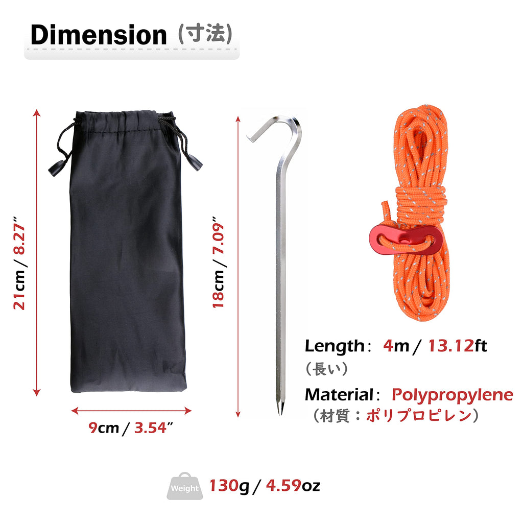 Azarxis Outdoors Tent Stakes Pegs With Reflective Guy Lines Ropes 13Ft Per Piece With Aluminum Cord Adjuster Tensioner For Campi