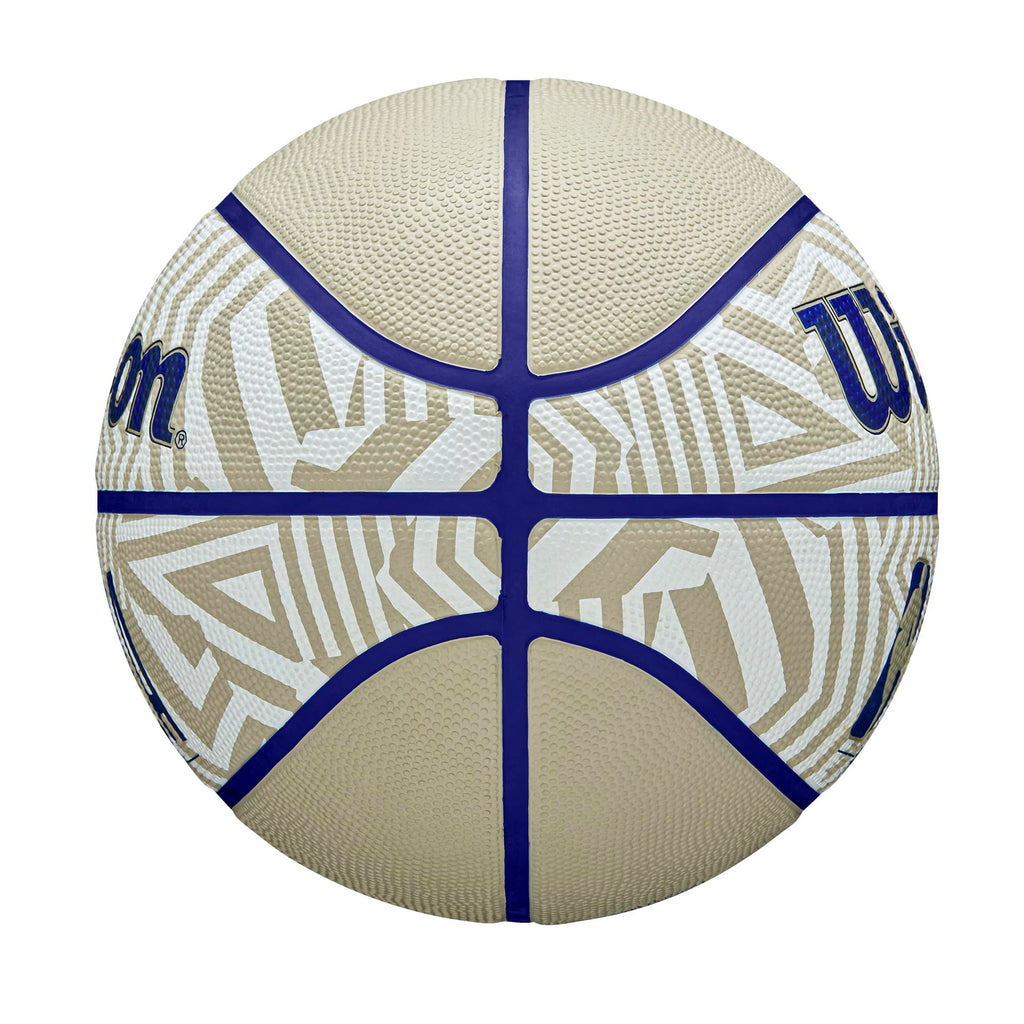 Wilson Nba Drv Plus Dazzle Camo Outdoor Basketball - Beige/Blue, Size 6-28.5''