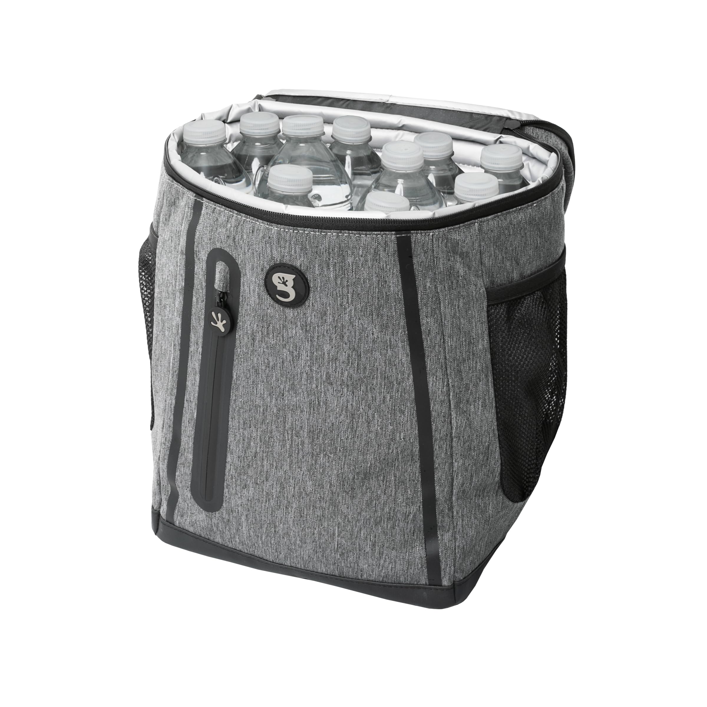 Geckobrands Opticool Backpack Cooler - Holds Up To 36 Cans Or 18 Bottles, (Everyday Grey), 3 Pockets, Easy Access Lid