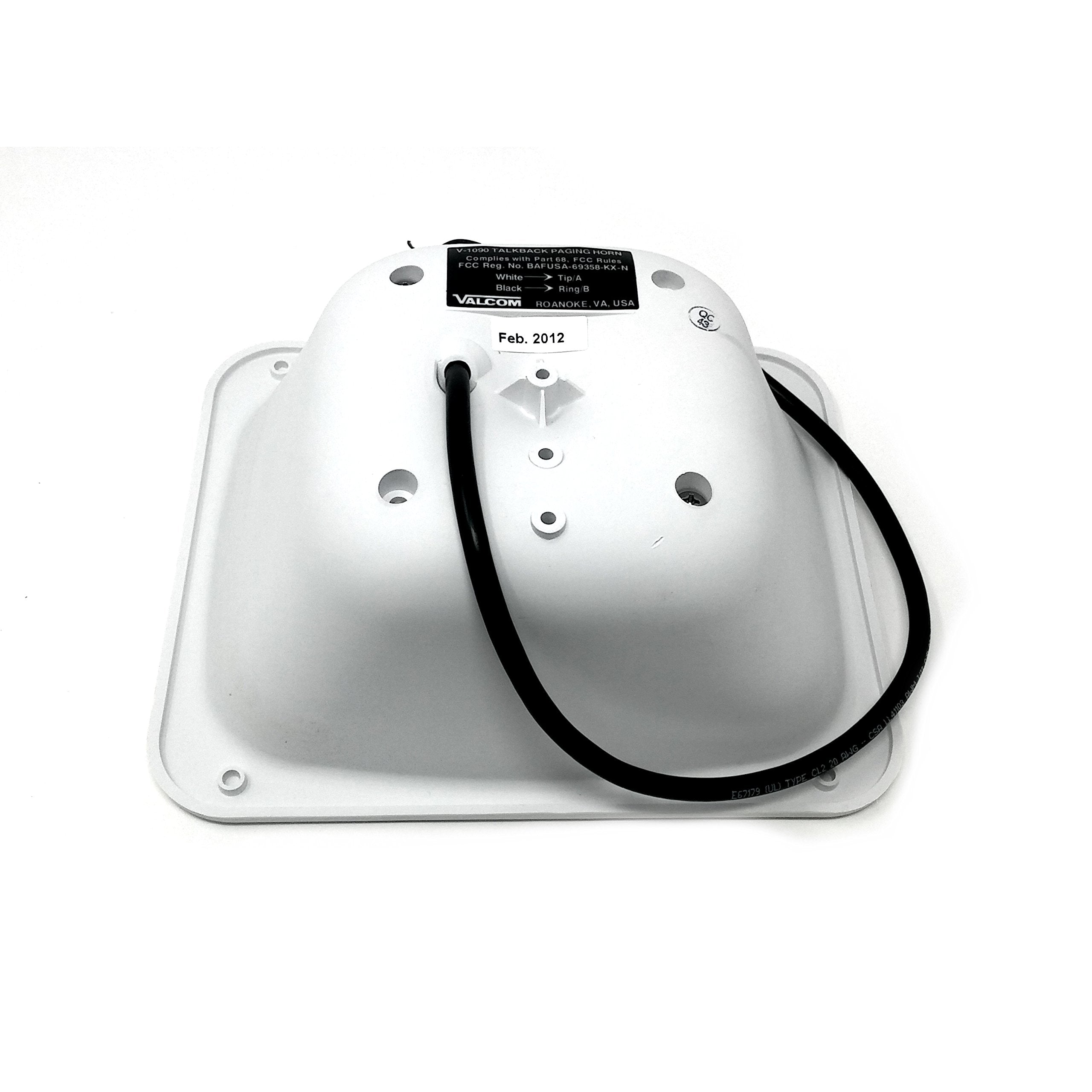 Valcom V-1090-W Talkback Flexhorn With Mounting Bracket, White