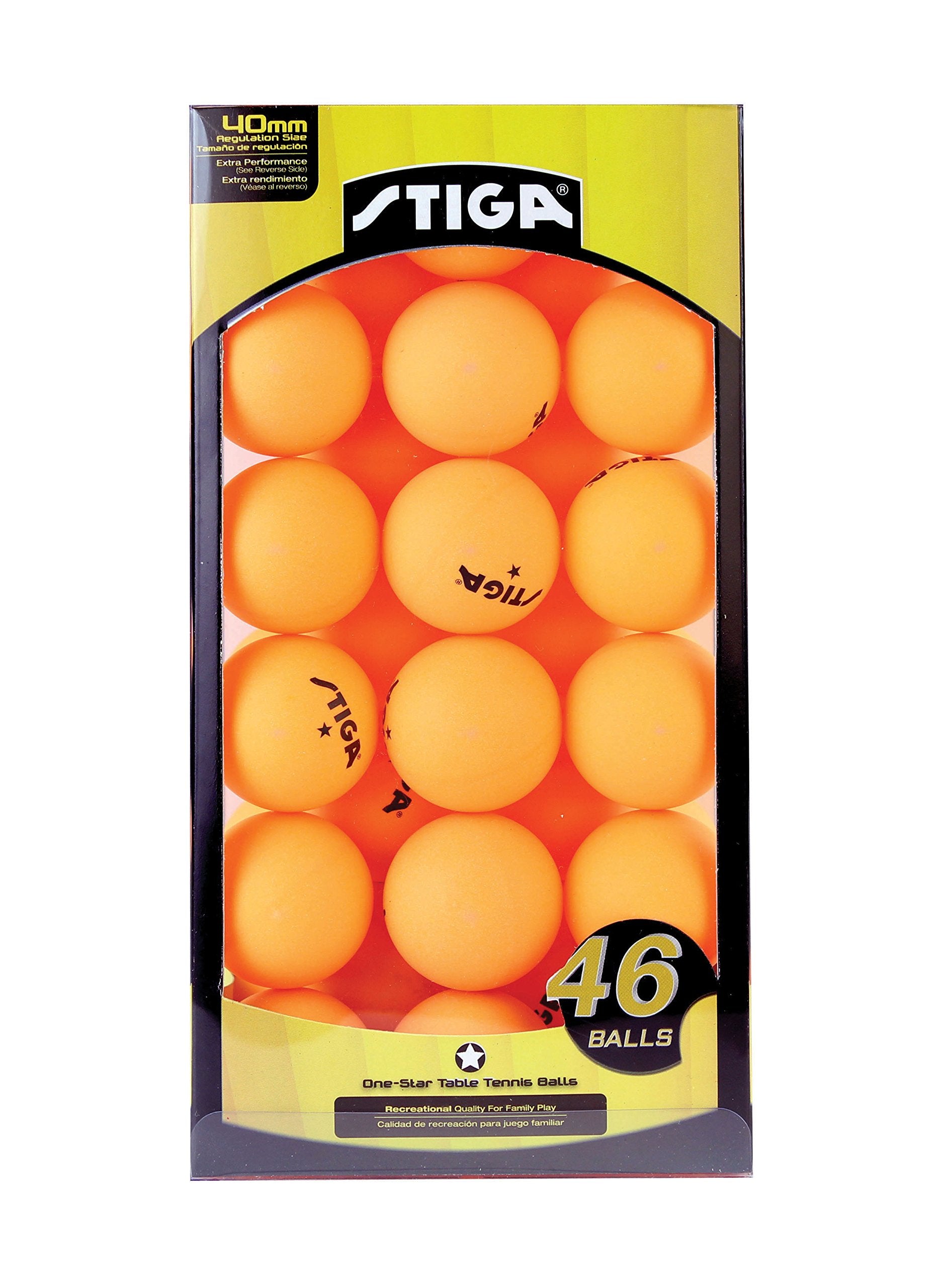 Stiga Table Tennis Balls (46-Pack), Orange, 46-Pack
