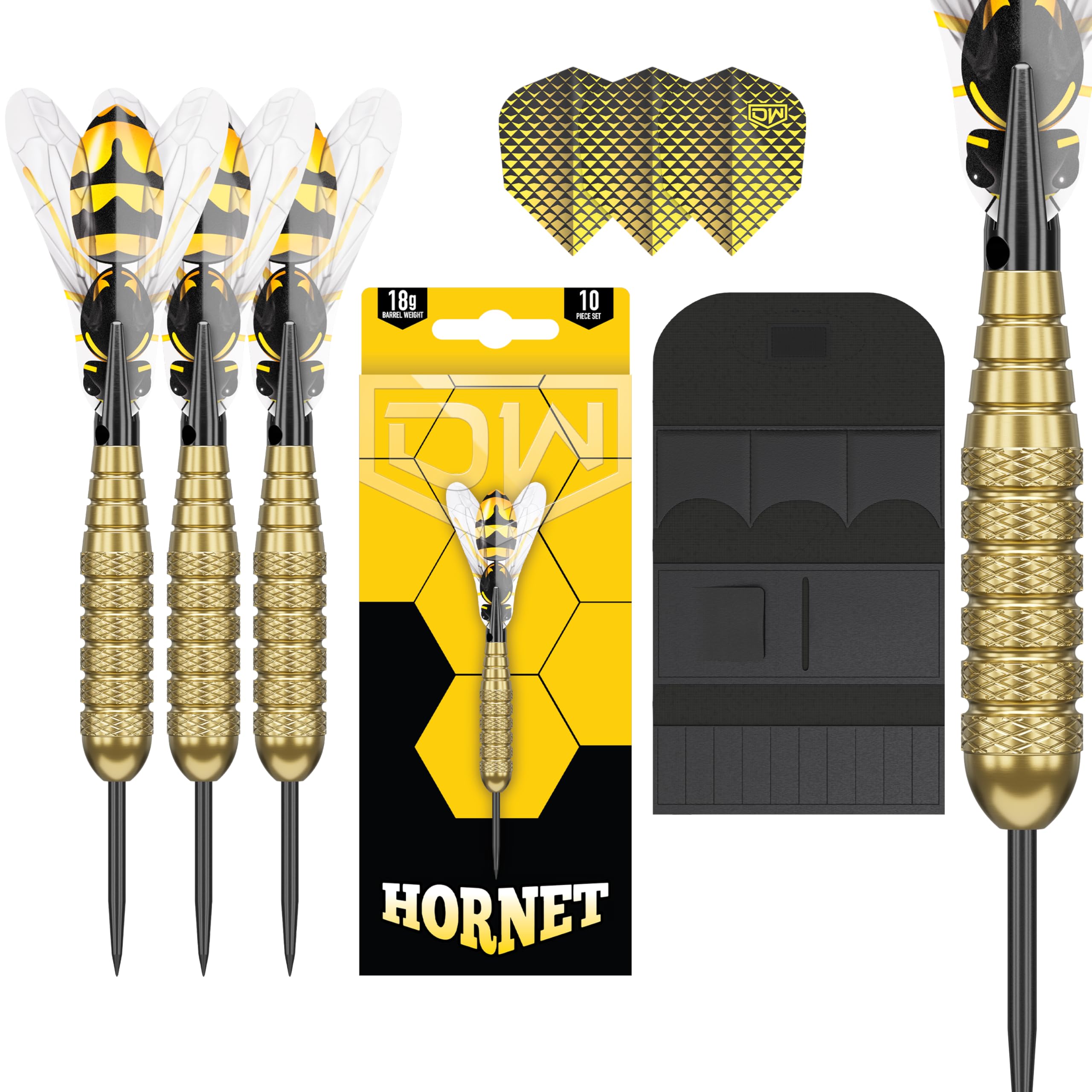 Dart World 13101 Hornet Brass Steel Tip Dart (18-Gram), Multi Colored, Precision Balanced, Accurate, And Durable - Perfect For P