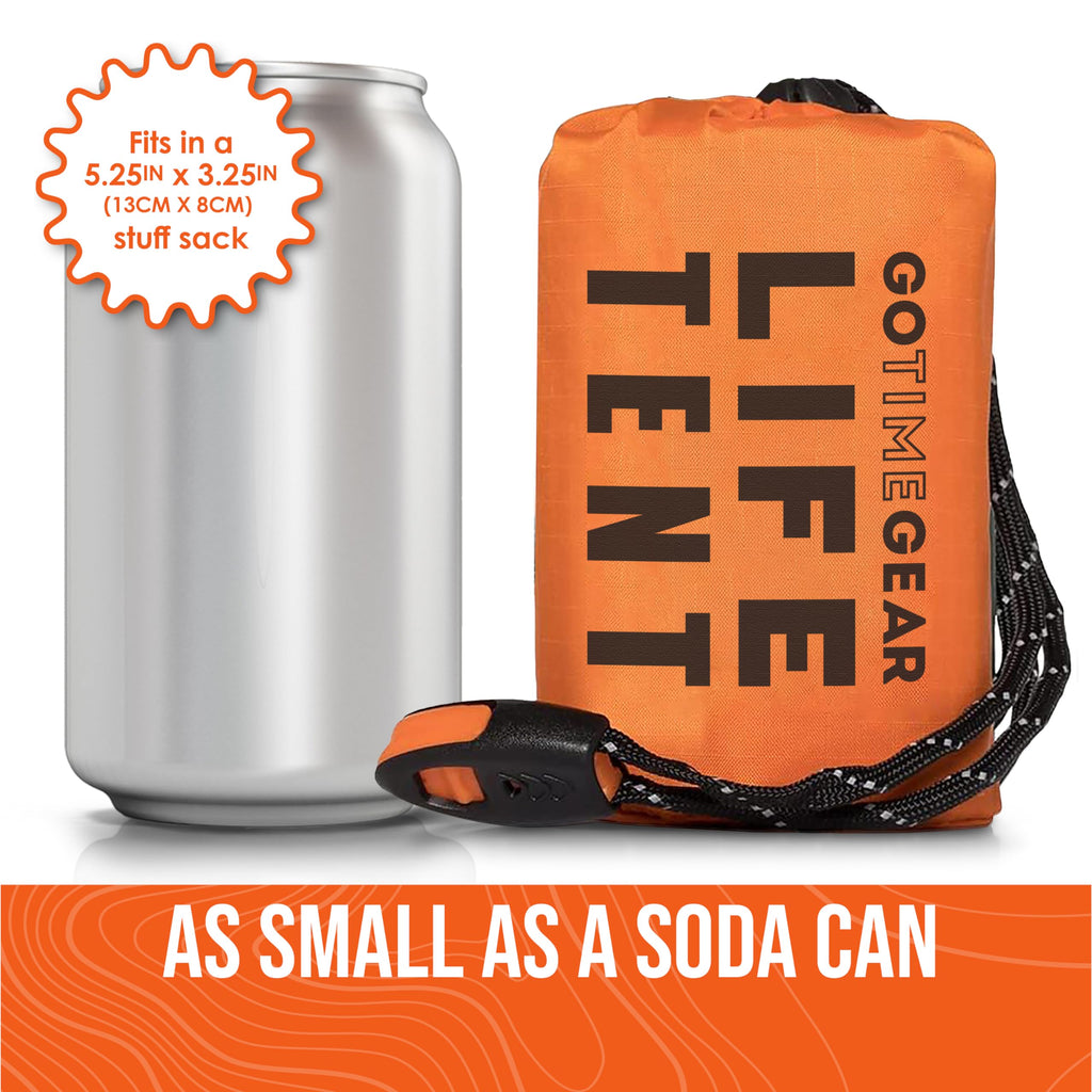 Go Time Gear Life Tent Emergency Survival Shelter - 2 Person Emergency Tent - Use As Survival Tent, Emergency Shelter, Tube Tent