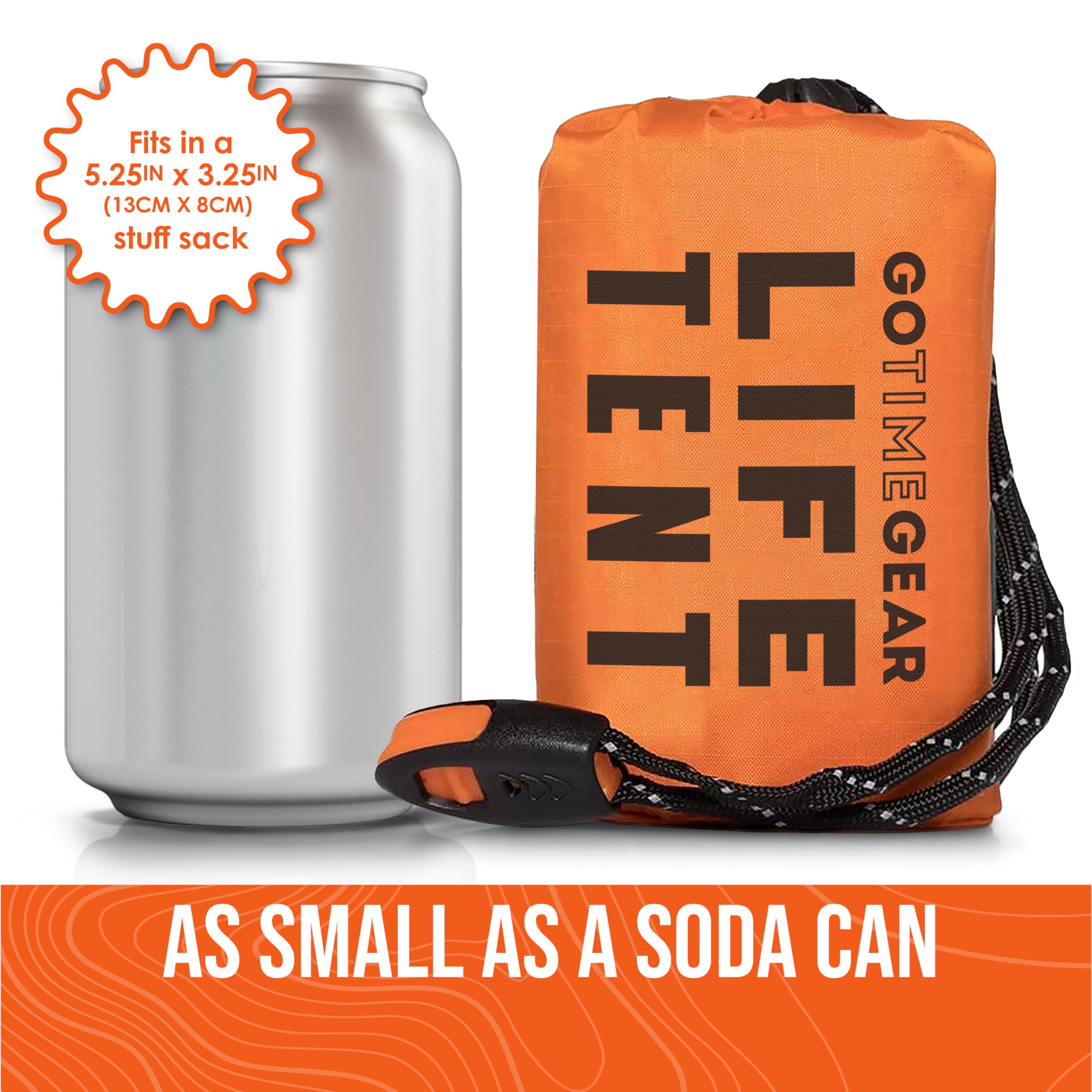 Go Time Gear Life Tent Emergency Survival Shelter - 2 Person Emergency Tent - Use As Survival Tent, Emergency Shelter, Tube Tent