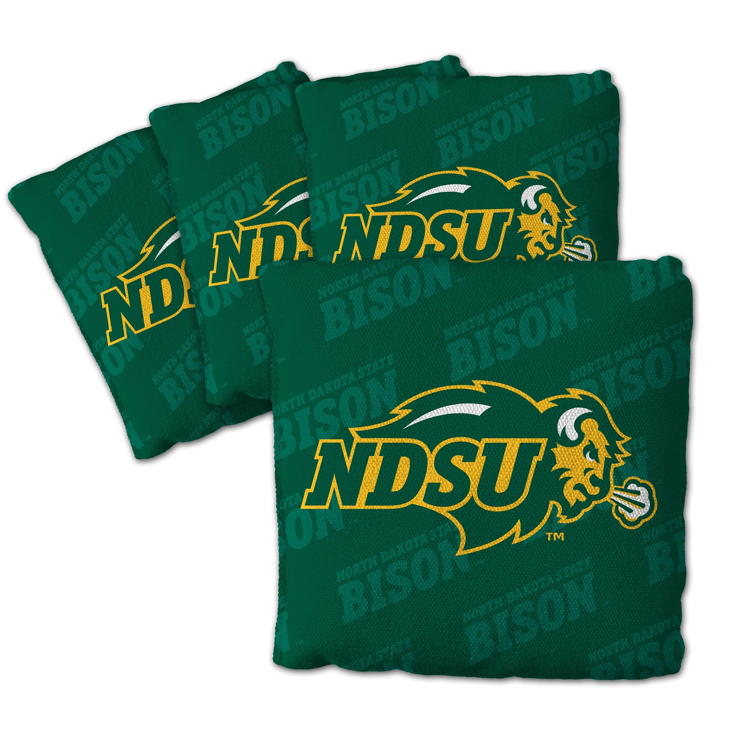 YouTheFan Officially-Licensed NCAA North Dakota State Bison Set of 4 Cornhole Bags - All Weather Regulation 6    x 6    Size - 1