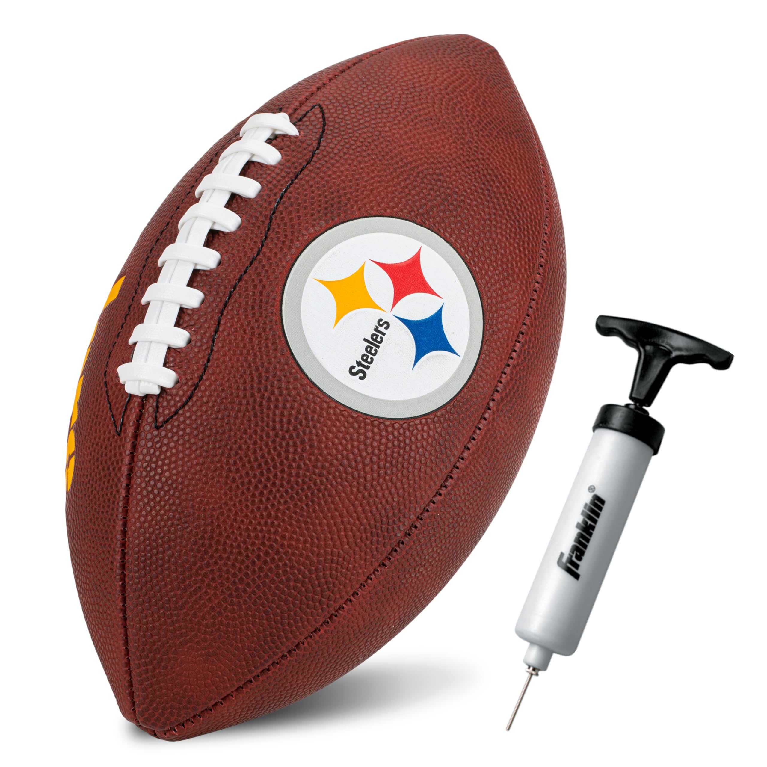Franklin Sports Nfl Pittsburgh Steelers Football - Youth Junior Size Football For Kids - Official Nfl Team Logo + Colors Youth B