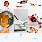 Dreamfarm Supoon  Non-Stick Silicone Sit Up Scraping  Cooking Spoon With Measuring Lines  Orange