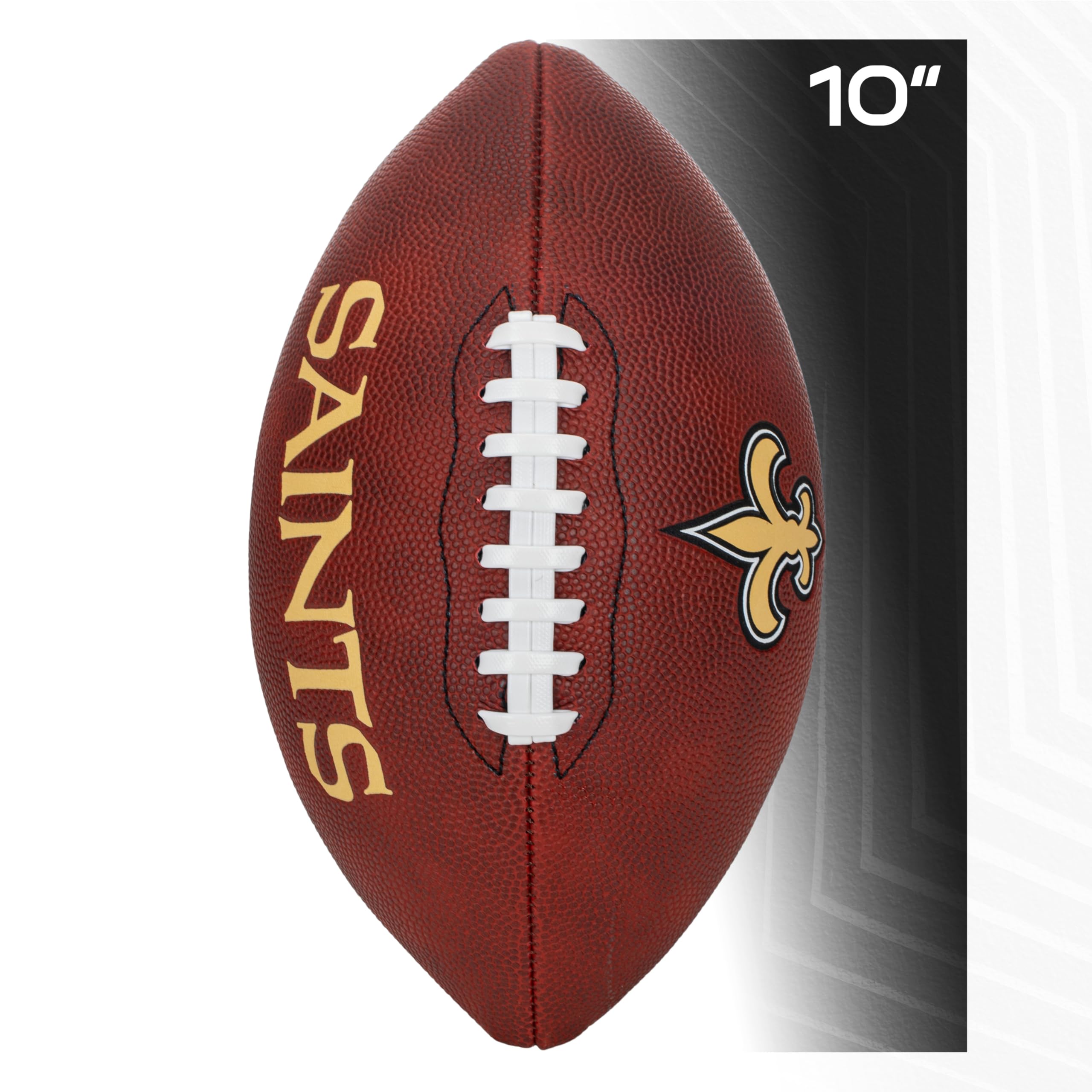 Franklin Sports Nfl New Orleans Saints Football - Youth Junior Size Football For Kids - Official Nfl Team Logo + Colors Youth Ba