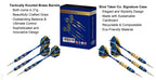 Shot Taker Co. Est. 2017 6Pc Steel Tip Darts Set - Professional Darts For Dartboard - Includes Barrels + Plastic/Aluminum Shafts