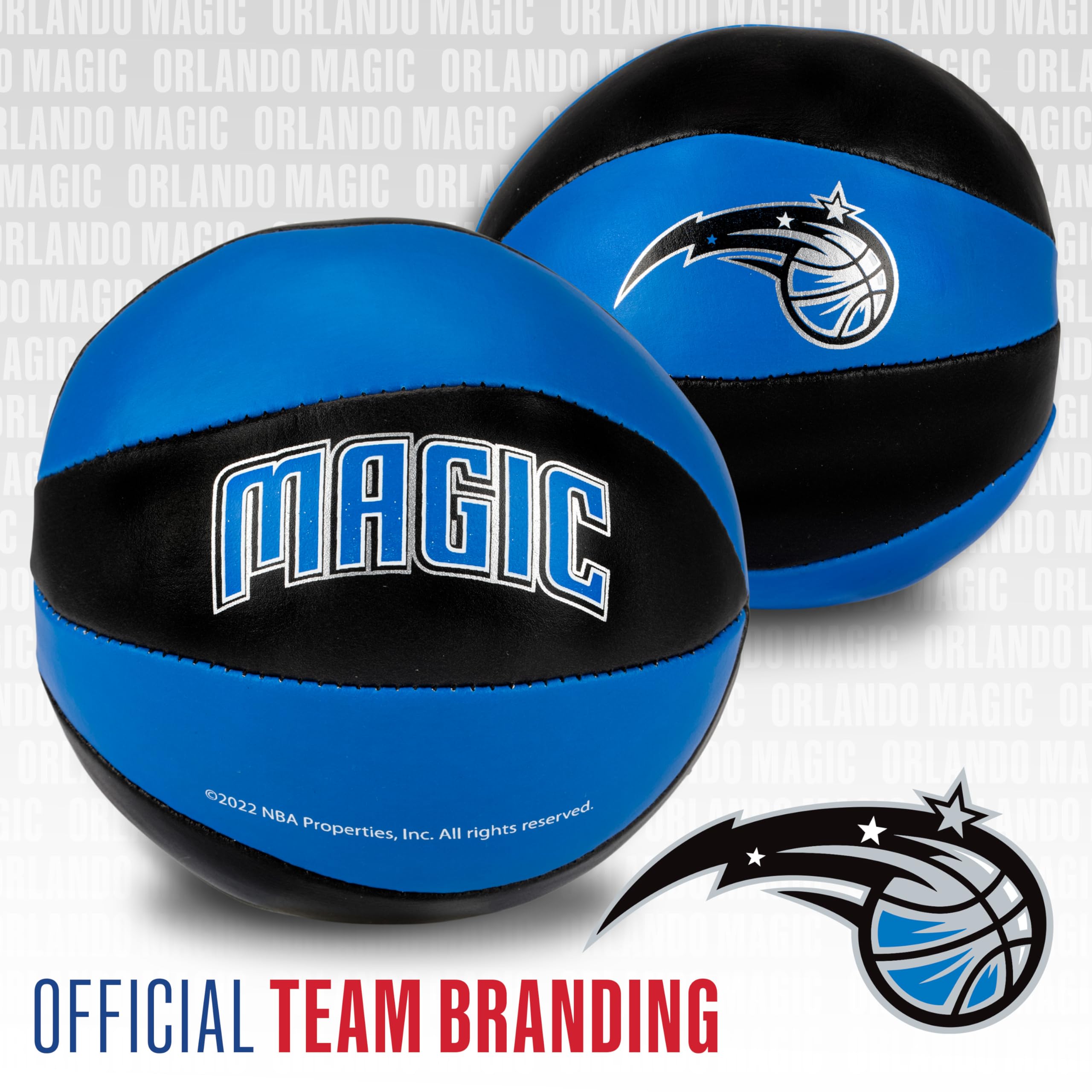 Franklin Sports Nba Orlando Magic Toy Basketballs - 2 Pack Of Kids Soft Mini Basketballs For Over The Door + Indoor Hoops - Nba