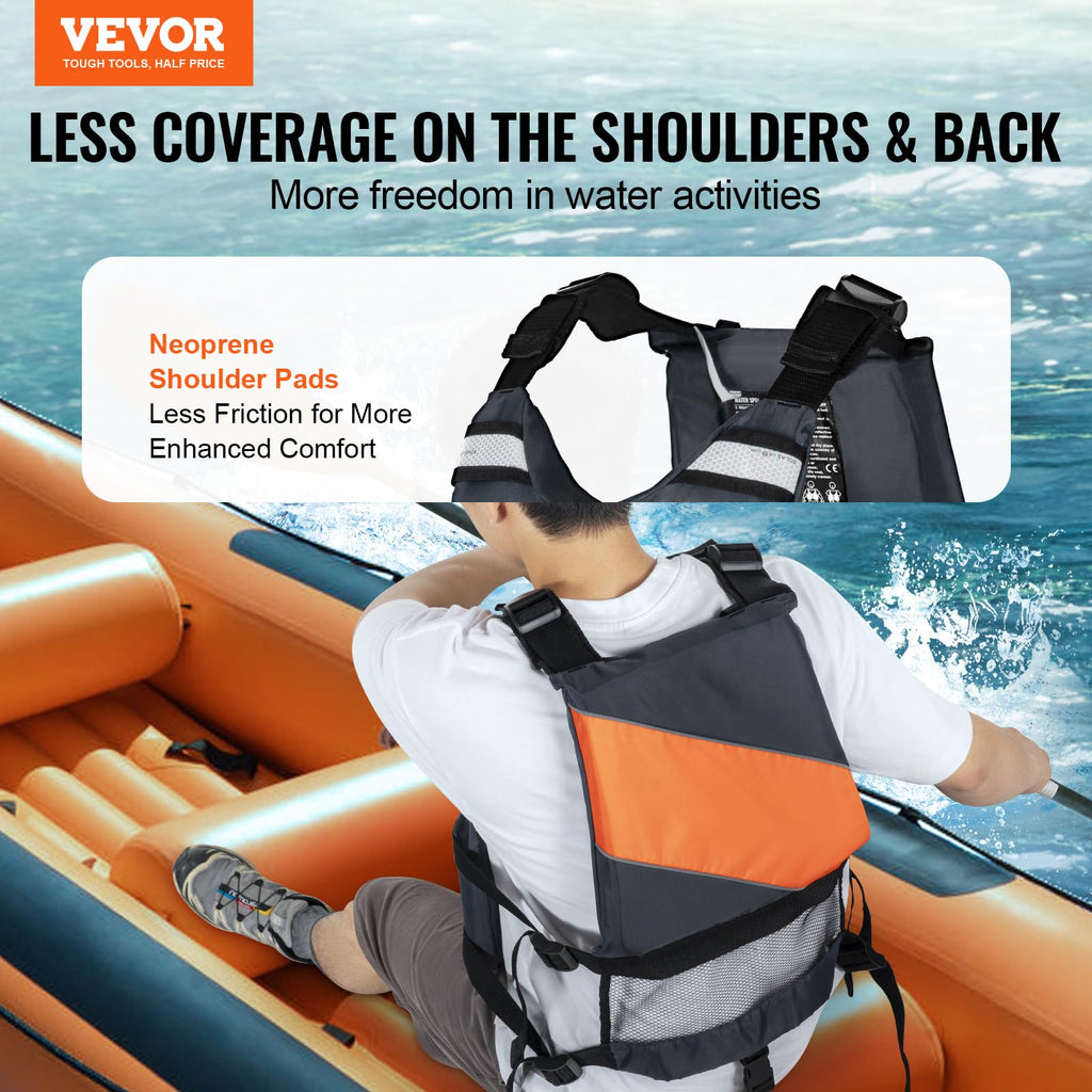 Vevor Life Vest For Watersports (Pfd), Life Jacket With Waterproof Nylon & 96N Buoyancy, Life Vest/Jacket For Any Water Activity