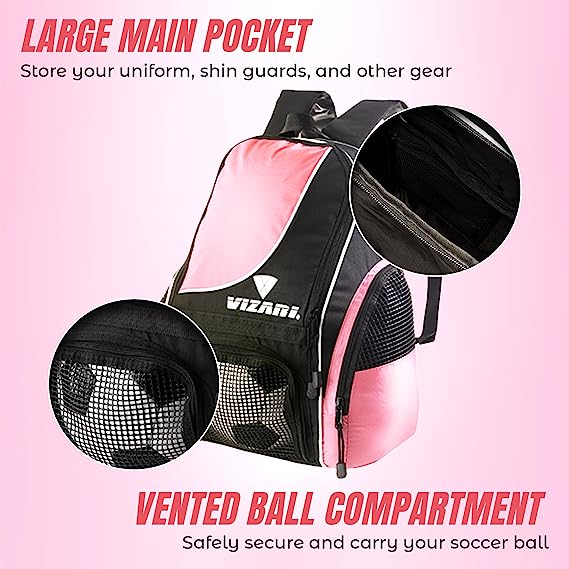 Vizari Solano Soccer Sport Backpack – Pink