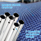Naviskin Pacific Blue 3 Bow 6 'L X 46 '' H X 73 ''-78 '' W Bimini Top Cover Includes Mounting Hardwares,Storage Boot With 1 Inch