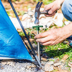Eurmax Usa Galvanized Non-Rust Camping Family Tent Pop Up Tent Stakes Ice Tools Heavy Duty 10Pc-Pack, With 4X10Ft Ropes & 1 Gree