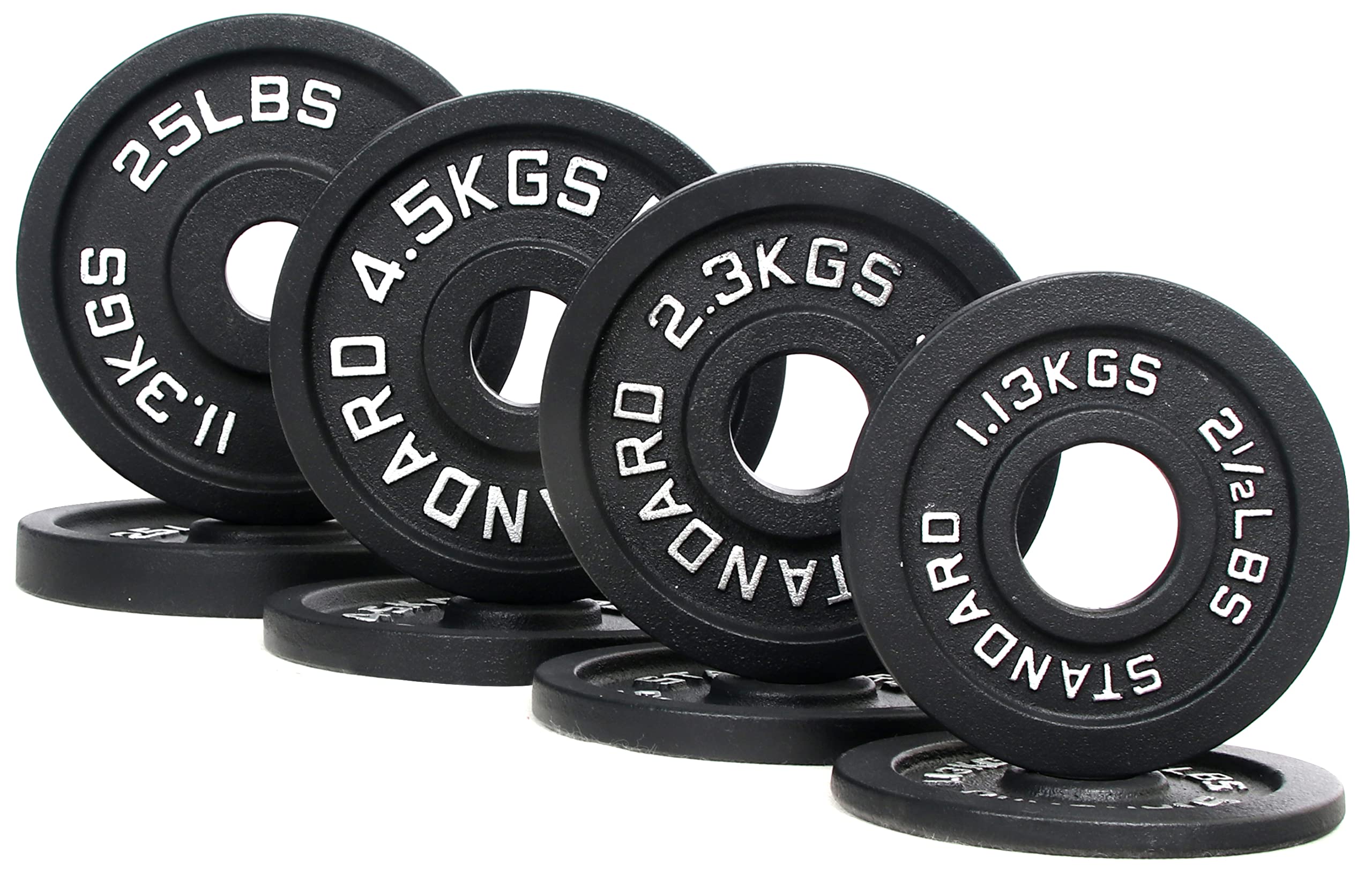 Balancefrom Cast Iron Plate Weight Plate For Strength Training And Weightlifting, 1-Inch Or 2-Inch, Standard Or Olympic 2Instd-8