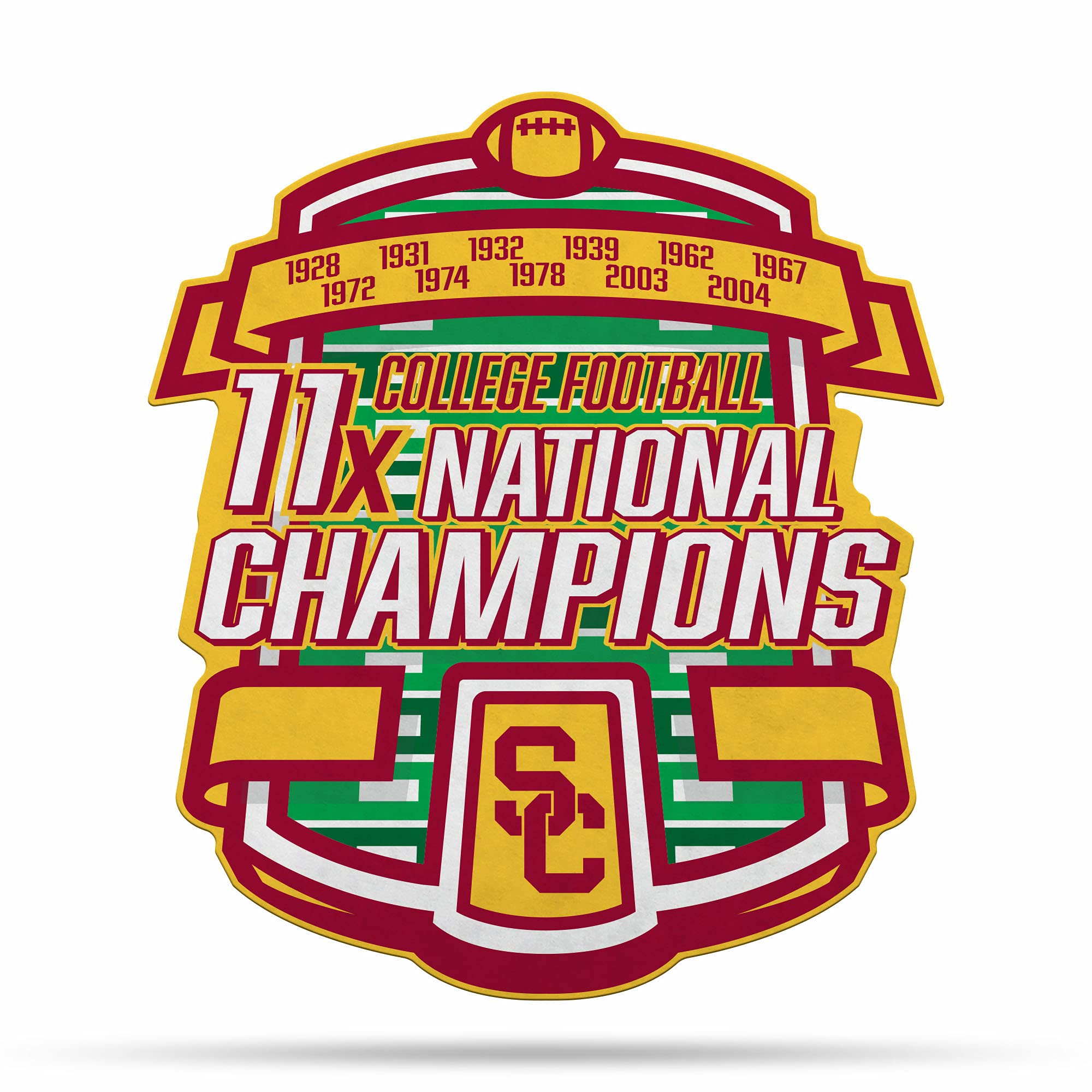 Rico Industries Ncaa Southern California Trojans - Usc Usc Champ Shape Cut Pennant - Home And Living Room D  Cor - Soft Felt Ez