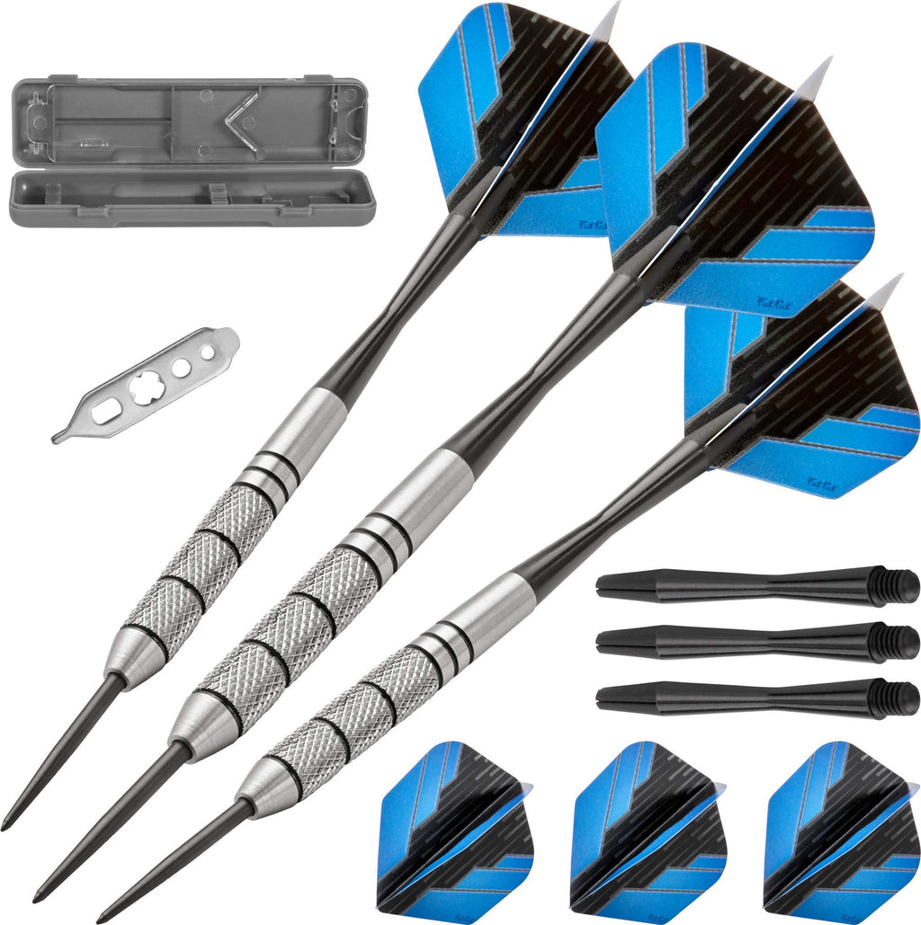 Fat Cat By Gld Products Bulletz 90% Tungsten Steel Tip Darts With Storage/Travel Case, 23 Grams , Black