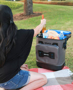 Evolution Outdoor Evo Leak Proof Rolling Cooler 25 Quart, 16X 12X 22In. Insulated Cooler Bag With Abs Molded Top, 8 Accessory Lo