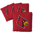 YouTheFan Officially-Licensed NCAA Louisville Cardinals Set of 4 Cornhole Bags - All Weather Regulation 6    x 6    Size - 16oz 