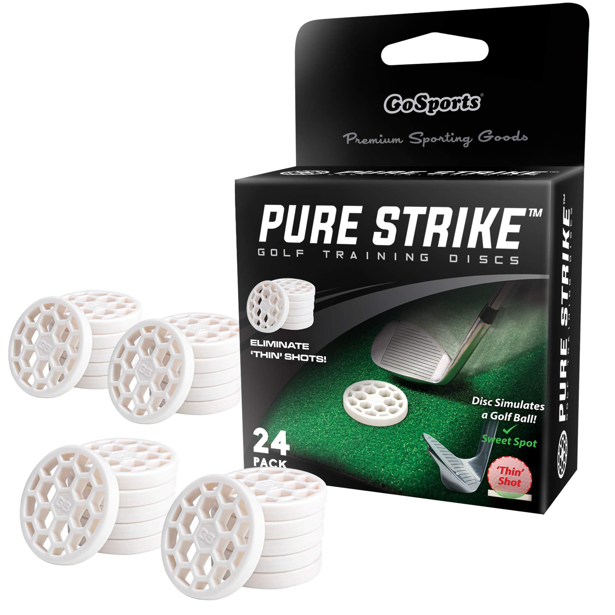 Gosports Golf Pure Strike Golf Training Discs 24 Pack - Eliminate Thin Shots!