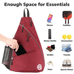 A11N Pickleball Bag, Reversible Crossbody Sling Bag/Backpack For Women Men, Burgundy