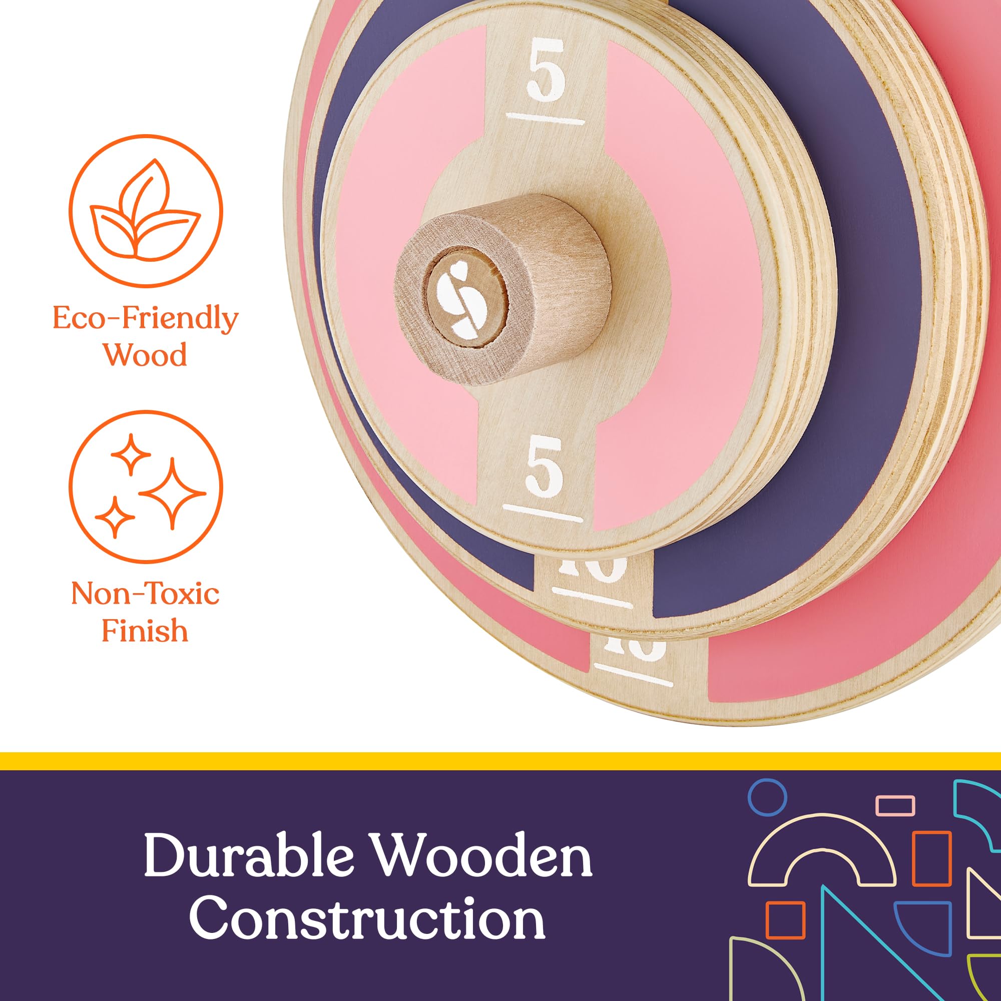 Special Supplies Kids Wooden Workout Play Weights Set - Adjustable Dumbbells Set For Home Gym Equipment, Exercise Workout Set Fo
