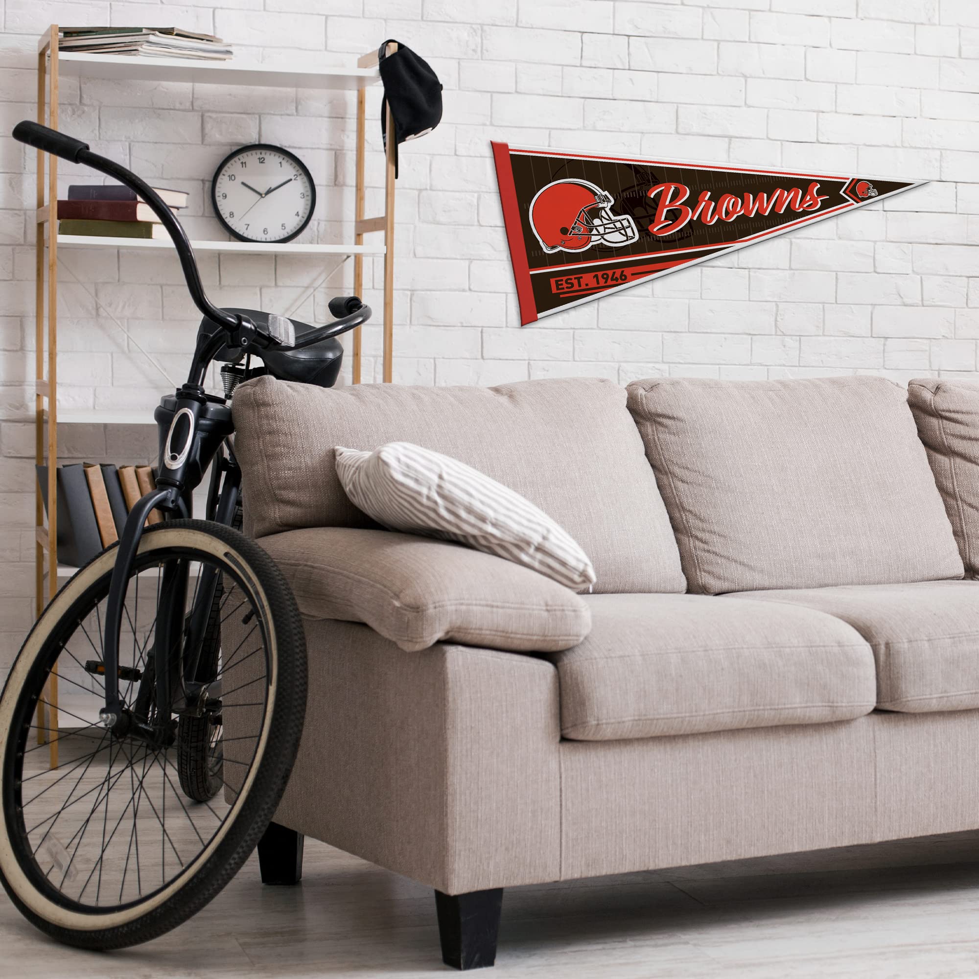 Rico Industries Nfl Football Cleveland Browns Classic 12'' X 30'' Felt Wall D  Cor Pennant - Great For Home/Bed Room/Man Cave D