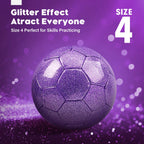 Size 4 Soccer Ball Glitter Pink - Kids Aged 4-6 6-8 8-12 Outdoors Sports Training Ball Recreation Playing Ball Teens Girls Child