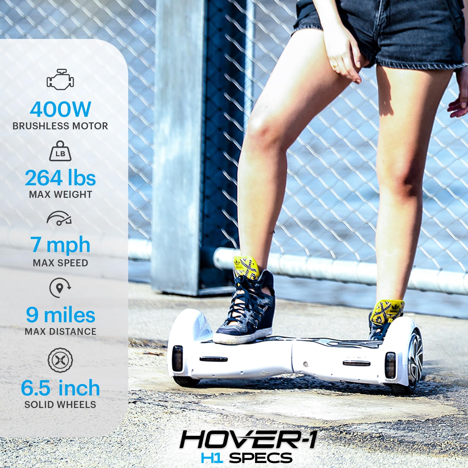 Hover-1 H1 Electric Self Balancing Scooter with 9 mph Max Speed, Dual 200W Motors, 9 Mile Range, and 6.5    Wheels