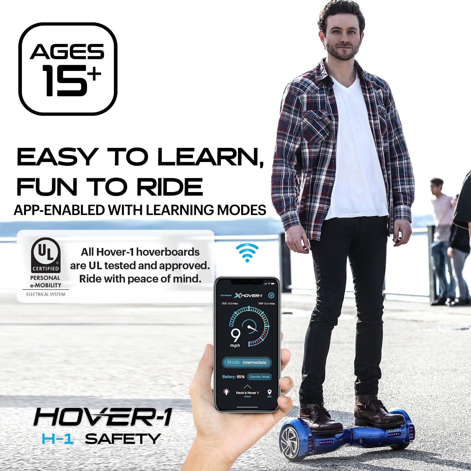 Hover-1 H1 Electric Self Balancing Scooter with 9 mph Max Speed, Dual 200W Motors, 9 Mile Range, and 6.5    Wheels