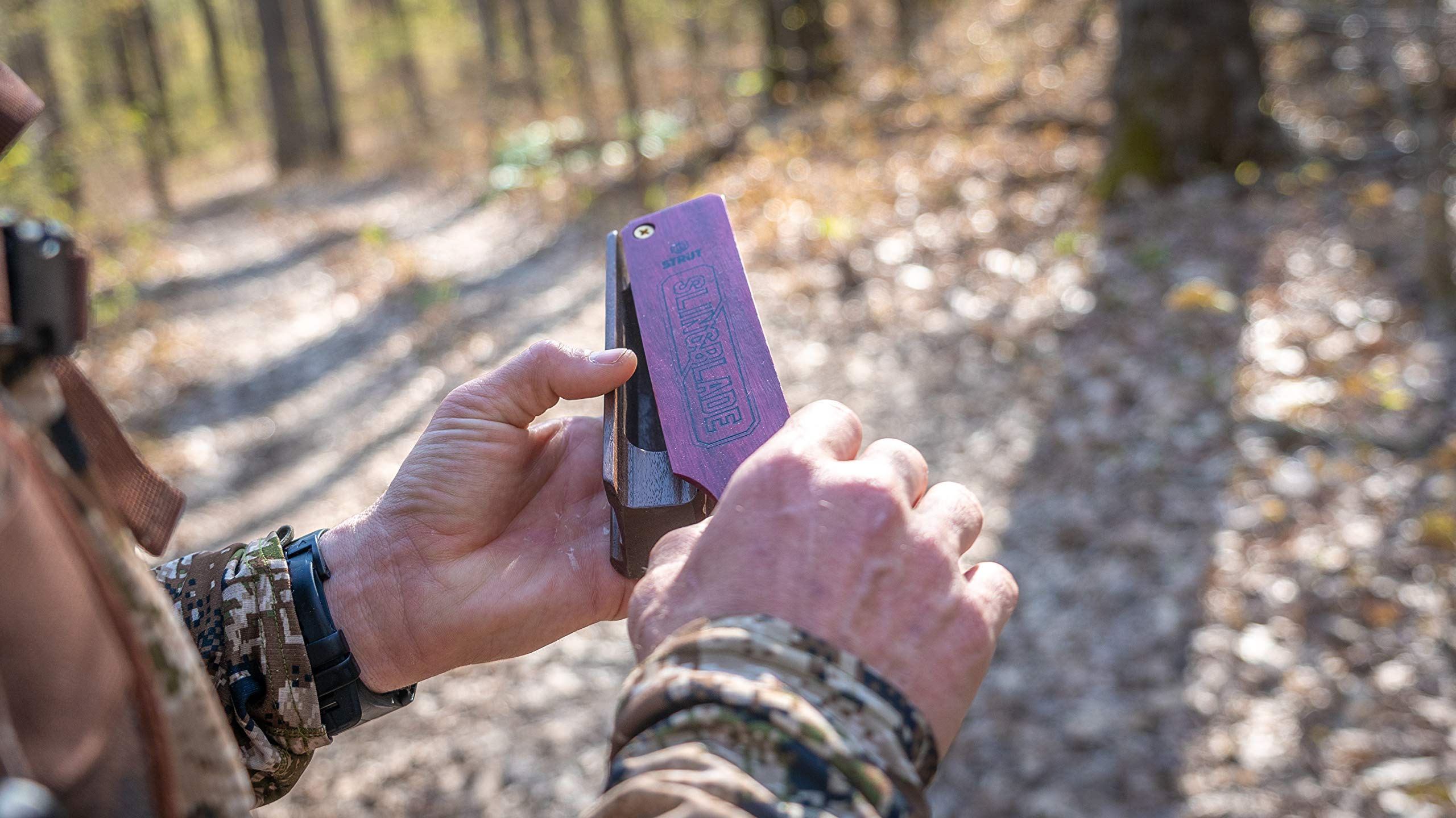 Hunters Specialties Hs Strut Slingblade Walnut Turkey Clucks Cutts Yelps Purrs High Pitch Hunting Single-Sided Box Call, Brown