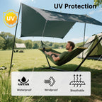 Free Soldier Camping Tarp Waterproof Portable Multifunctional Outdoor Traveling Awning Backpacking Shelter Rain Tarp (Blue Gray