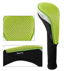 Andux 3Pcs/Set Golf 460Cc Driver Wood Club Head Covers Long Neck With Interchangeable No. Tags Green