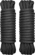 PACTHSD 2 Pack 1/2 x 25 Boat Dock Lines - Marine Grade Nylon Boat Rope with 12 Loop for Docking and Mooring - Double Braided Bo