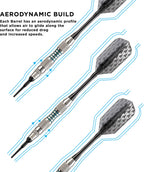 Viper Bobcat Adjustable Weight Soft Tip Darts With Storage/Travel Case: Nickel Silver Plated, Light Blue Rings, 16-18 Grams