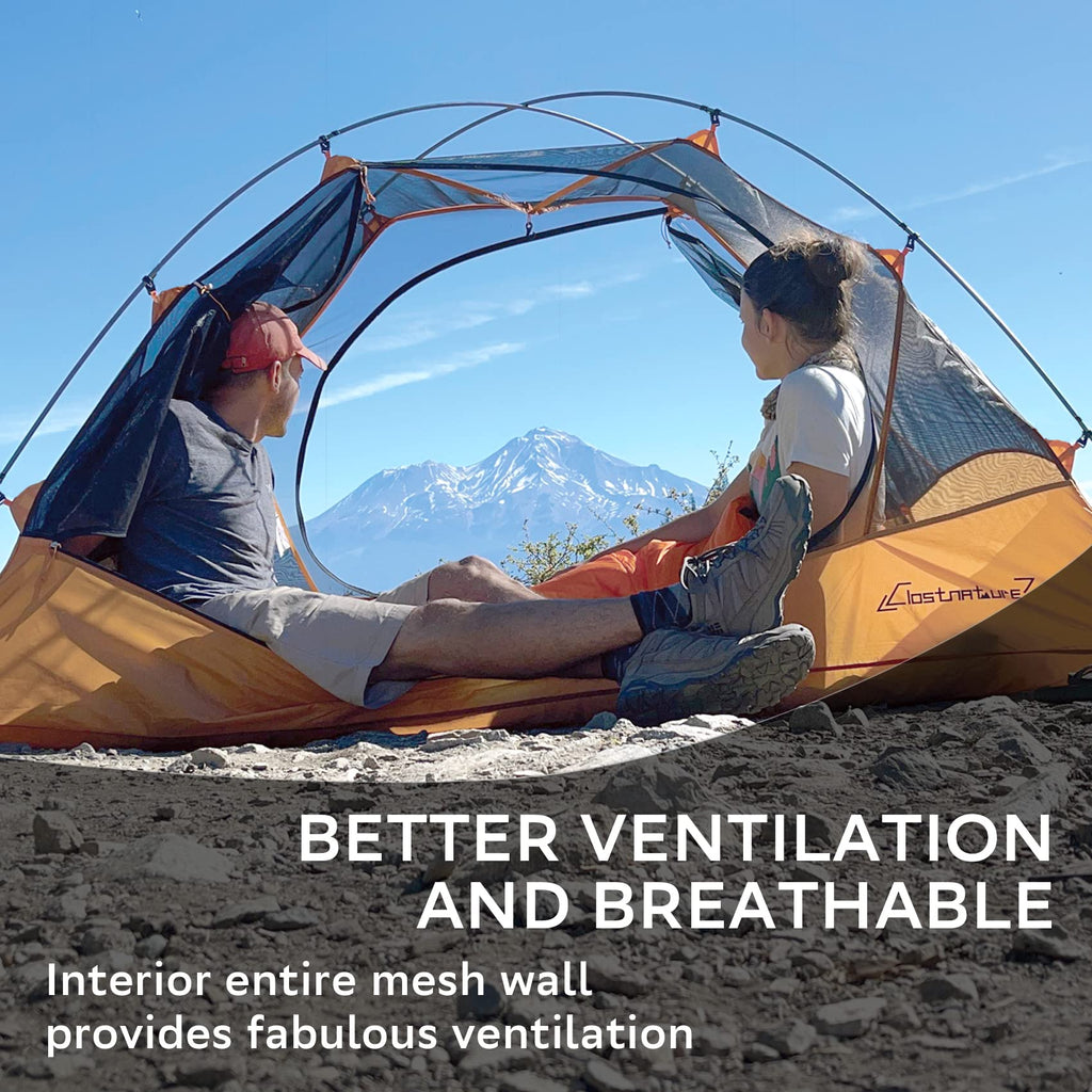Clostnature Polaris Lightweight Backpacking Tent - 2 Person Ultralight Waterproof Camping Tent, 3 Season Large Size Easy Setup T