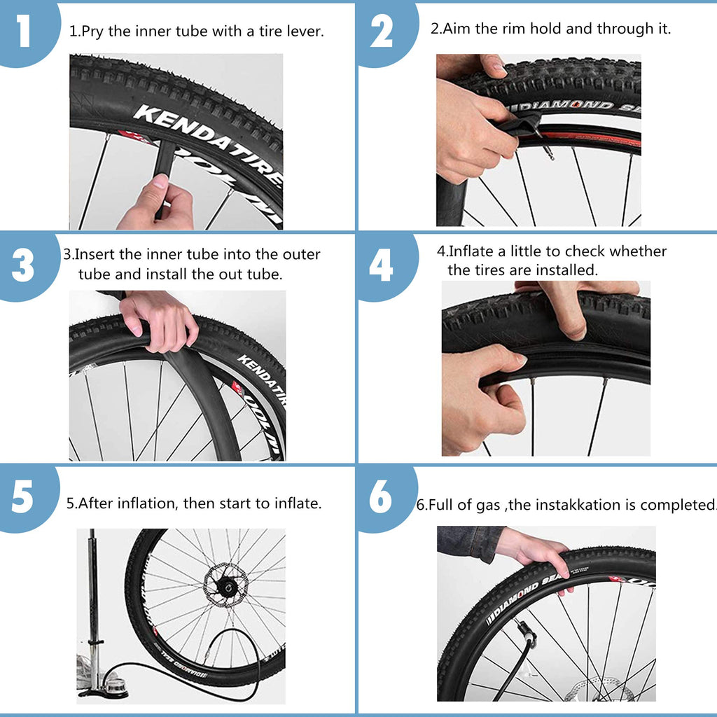 Bwshlf 27.5'' Bike Tubes (4 Pack), Mtb Schrader Valve 35Mm, Bicycle Replacement Durable Butyl Rubber Fit 27.5X2.1/2.4