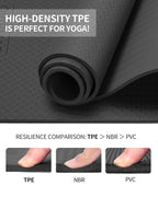 Cambivo Yoga Mat For Women Men Kids, 2/5 Inch, Extra Thick Yoga Mat Double-Sided Non Slip, Professional Tpe Yoga Mats, Workout M